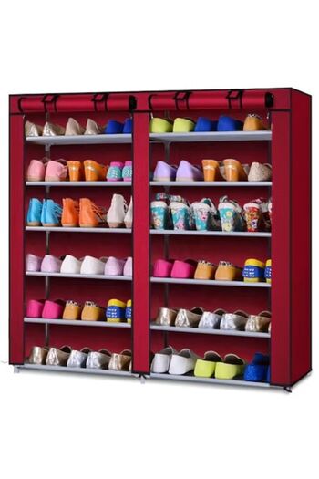 Rovitech Double textile shoe cabinet, 6 levels, 120 x 30 x 118 cm