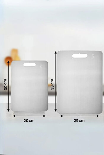 Taç Taç 2 Pieces Antibacterial Stainless Steel Cutting Board