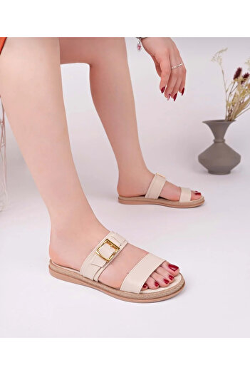 Lion Women's Double Band Buckle Slippers