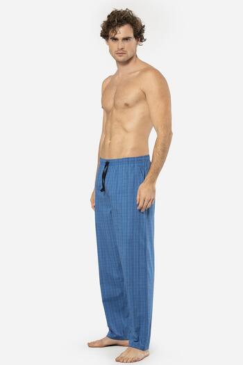 Cacharel Men's Plaid Single Bottom Pajamas, Pocket Detail, 95% Cotton, 5% Lycra