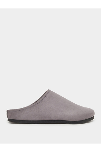 Styli Plain Round Toe Faux Suede Clog Sandals