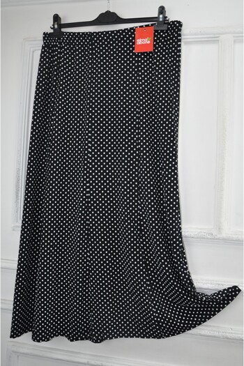 elma abone Plus Size Pigment Combed Cotton Elastic Mother's Skirt