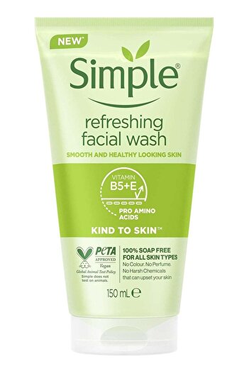 Simple Refreshing Facial Wash Smooth And Healthy Looking Skin With Vitamin B5 + Vitamin E, Pro Amino