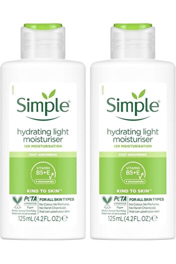 Simple Kind to Skin Hydrating Light Moisturiser, 12h Moisturisation - Pack of 2