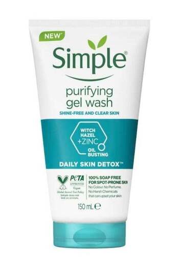 Simple Purifying Gel Wash Shine Free And Clear Skin Daily Skin Detox 150 ml