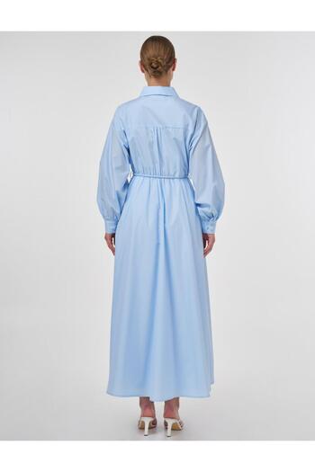 Kayra Λέιζερ κομμένο βαμβακερό μάξι φόρεμα Ice Blue