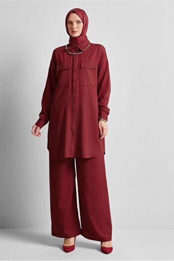 Alvina SHIRT COLLAR PANTS SUIT 44473