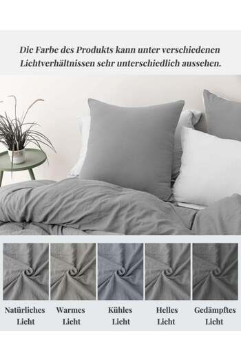 MILDLY bed linen, 2 pieces, grey, microfiber, 135 x 200 cm/ 80 x 80 cm