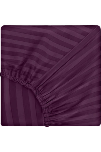 Five Store Fitted sheet with elastic in damask, density 130 g/m2, Purple, 90/200cm