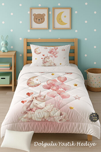 Talia Home Transition Unicorn Patterned Single Children's Quilt Sleeping Set Tlag-322