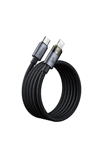 Mcdodo CA-6940 TYPE-C TO LİGHTNİNG 36W 1.2m Şeffaf Kablo Şarj Işıklı