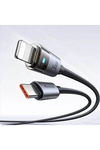 Mcdodo CA-6940 TYPE-C TO LİGHTNİNG 36W 1.2m Şeffaf Kablo Şarj Işıklı