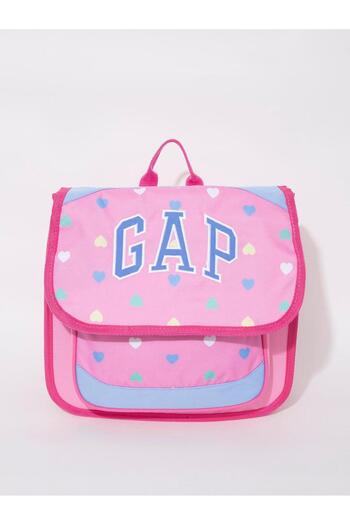 GAP 12827 Pink Heart Patterned Girl's Kindergarten Bag with Lid