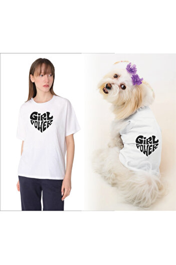 Buddy Store Cat & Dog Clothes Outfits - White Tank Top and Human T-Shirt Suit Kobini (Combed Cotton 100% Cotton)