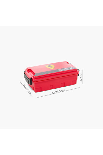 Ferrari Logo Print Lunch Box with Clip Lock Closure