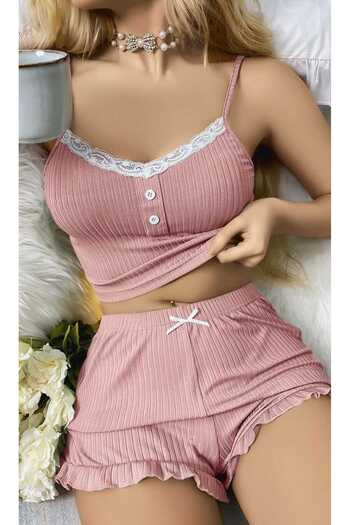 Olivia Carmen Lycra Shorts Set Nightgown