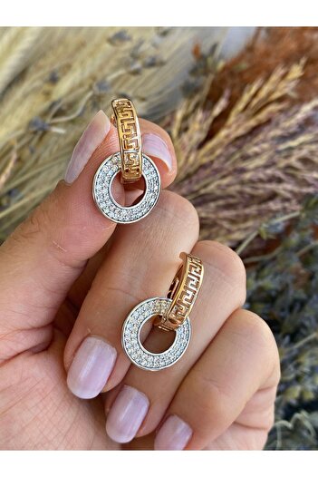 Lucios Golden Craftsmanship Design Stone Hoob Earring