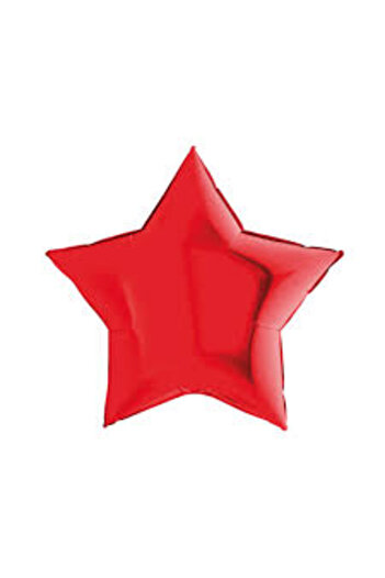 ZENVİVA 3 Pieces Star Foil Balloon Red 18 Inc