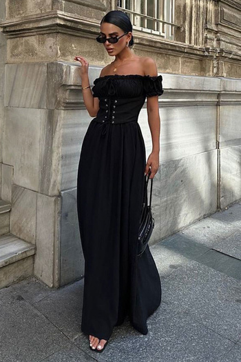 Trendyol Collection Černý límec Carmen Pirate Outfit Noční promoce TPRSS25AE00133