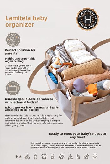 HAMUR Mother Baby Care Bag M - Newborn Diaper Changing Organizer Organizer - Lamitela Laci