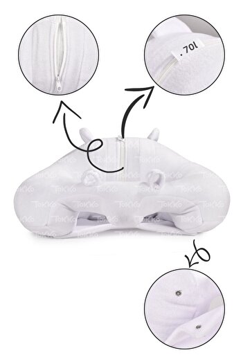 TOKKO Fiber Filling Baby Seating Supported - Anti-Tipping Seat - Large Baby Seat - White