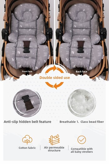Umaybebek Orthopedic Baby Stroller Cushion with Waist Support, Cotton Fabric - Original Product
