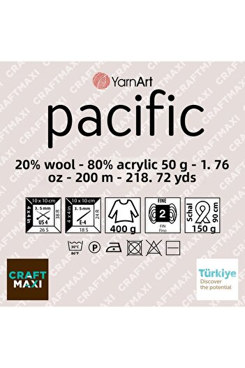 Yarnart Χειροποίητο νήμα πλεξίματος Pacific Ebruli Ebruli-310