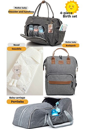 Sahra Birth Set (Luxus Functional Stain-Proof Baby Care Backpack and Portbaby)
