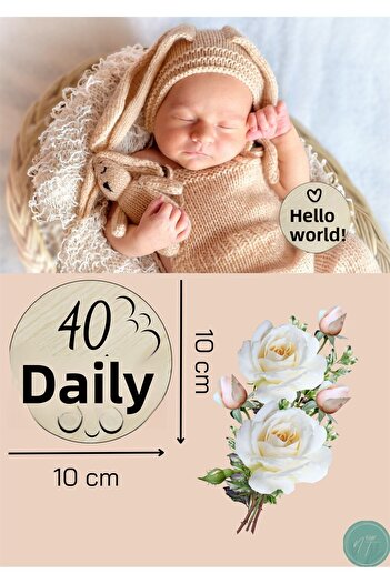 NT Handmade Wooden Turkish Monthly Plaque Set Baby Photo Cards Wooden Baby Memory Card Newborn Gift