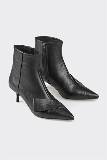 Elle Shoes Black Leather Women's Classic Boots