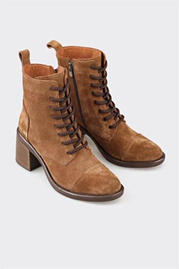 Elle Shoes Ταν Δερμάτινα Γυναικεία Καθημερινά Μποτάκια