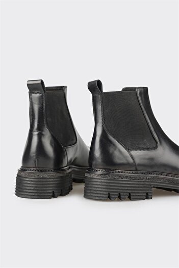 Elle Shoes Siyah Deri Erkek Günlük Bot