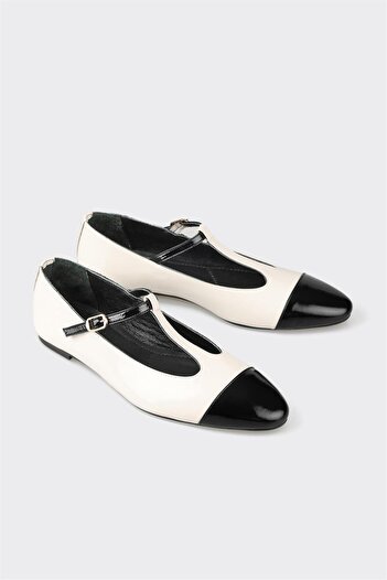 Elle Shoes Ecru Leather Women's Casual Shoes