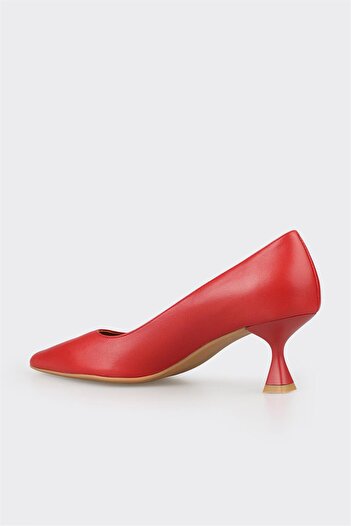 Elle Shoes Kırmızı Deri Kadın Stiletto