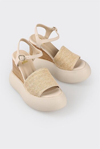 Elle Shoes Natural Women's Wedge Heel Sandals