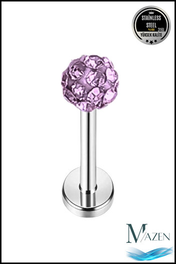 MAZEN Cerrahi Çelik  Zirkon Taşlı; Kıkırdak, Dudak, Burun, Septum, Tragus Piercing.