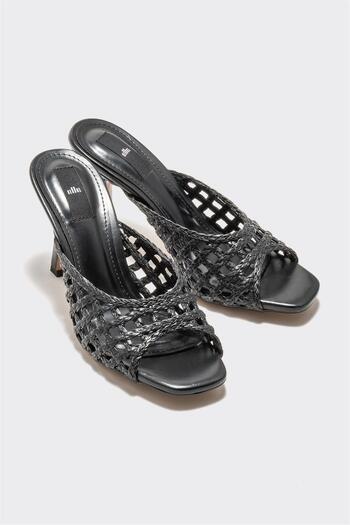 Elle Shoes Papuci de damă negri cu toc
