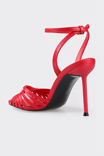 Elle Shoes Kırmızı Kadın Topuklu Sandalet
