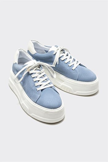 Elle Shoes Modrá kožená dámská sportovní obuv