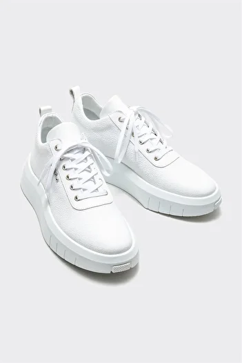 Elle Shoes White Leather Men's Sports Shoes
