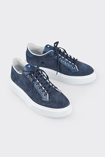 Elle Shoes Blue Leather Men's Sports Shoes 0