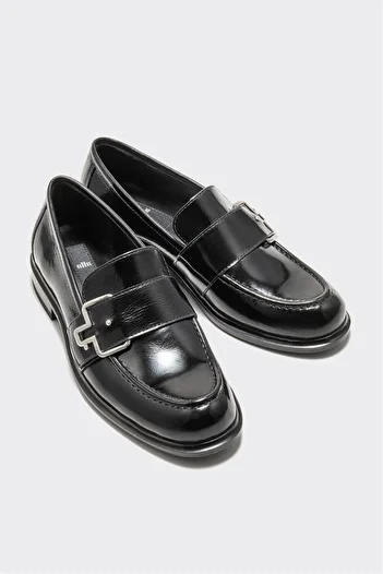 Elle Shoes Черни кожени дамски мокасини