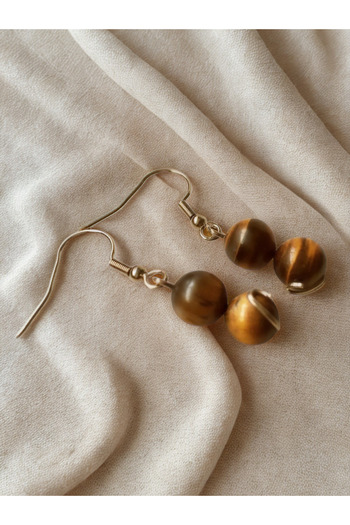 ayrestyle Tiger Eye Stone Dangle Women's Earrings - Courage Stone Earrings