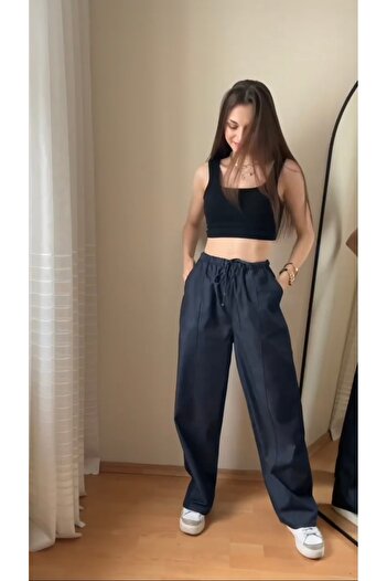 pass&pass Slim Jeans Loose Pants with Elastic Waist