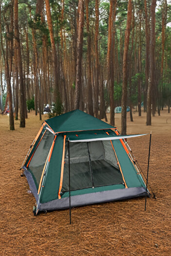 Bysay TAM OTOMATİK 4 KİŞİLİK TENTELİ KAMP ÇADIRI 210X210X135 CM (YEŞİL)