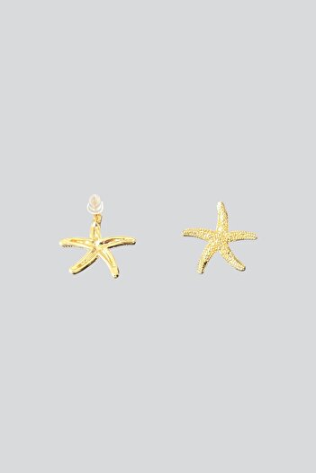 stravis Gold Renk Deniz Yıldızı Küpe