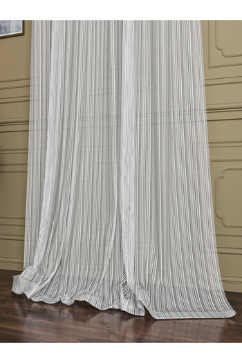 OnyxHome Ecru Color Steel Tulle Curtain - Pleated Free