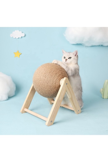Bogadini Cat Accessory Made of Wood and Sisal, Durable, Easy to Clean and Maintain