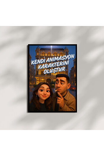Arthopia Animasyon Karakteri Kişiye Özel Ghibli Foto Hediye Poster Çerçeveli Tasarım Tablo