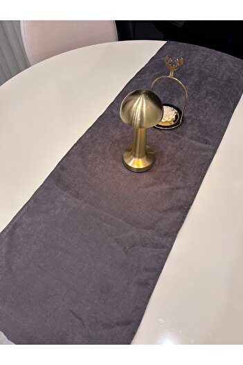 ACELEYOLLA Elegance on Your Plain Cotton Fabric Table American Service & Runner Anthracite